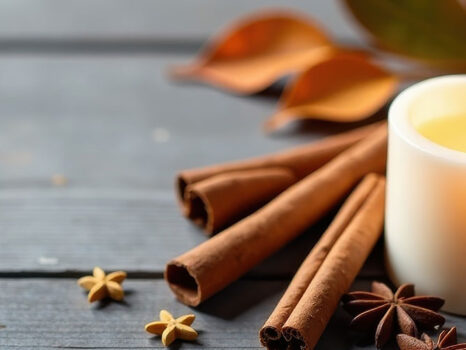 Candle, cinnamon