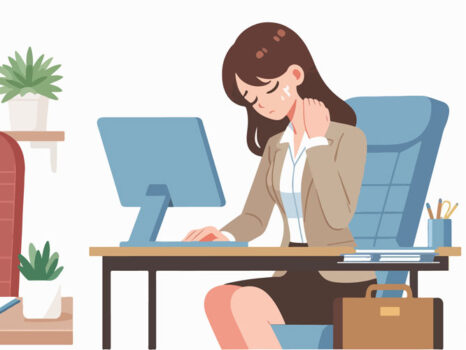 cartoon of desk workers i pain